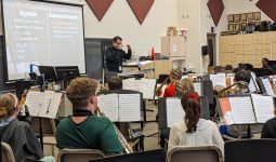 students in orchestra class